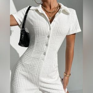 Trendy button-up romper!